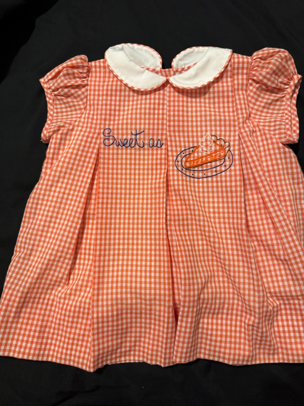New! The Proper Peony Sweet As Pie Orange Gingham Dress Size 24 Months